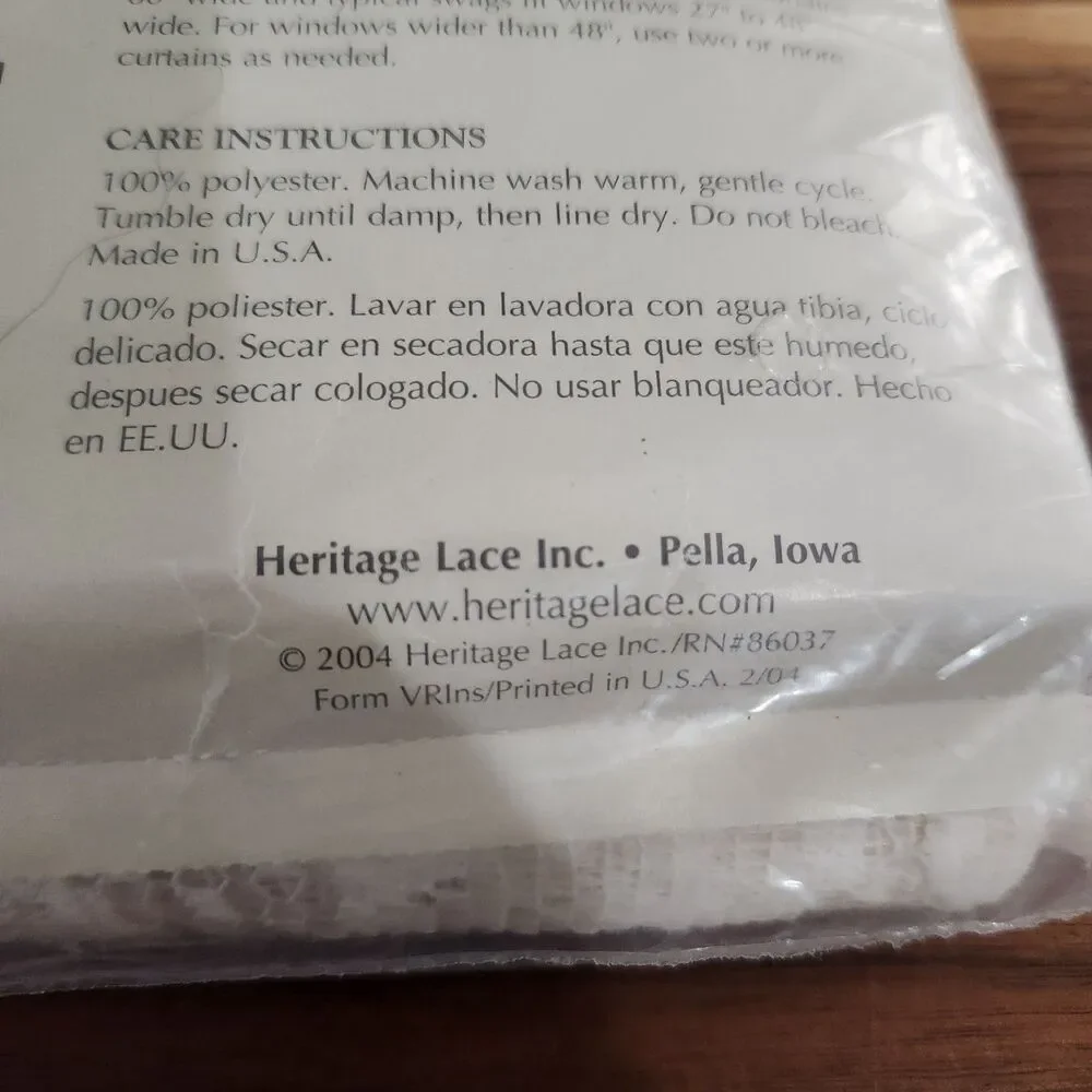 Heritage Lace Victorian Rose Lace Curtains #2860E-6062 60x62